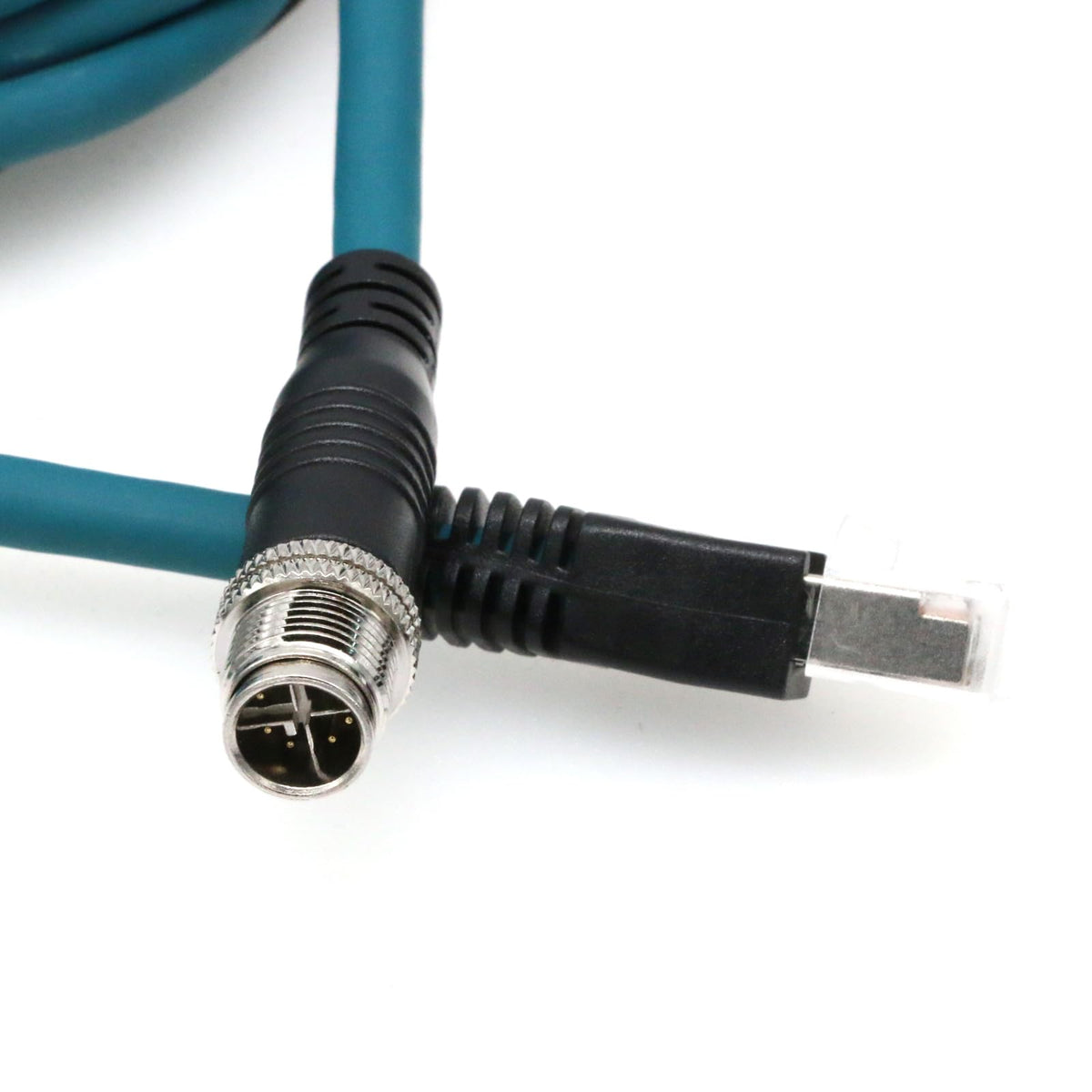 Zblzgp M12 Gigabit High Flex Cat7E Industrial Ethernet Cable 8 Pin X Code Male To Rj45 Networking Shielded Quick Connect For Ind