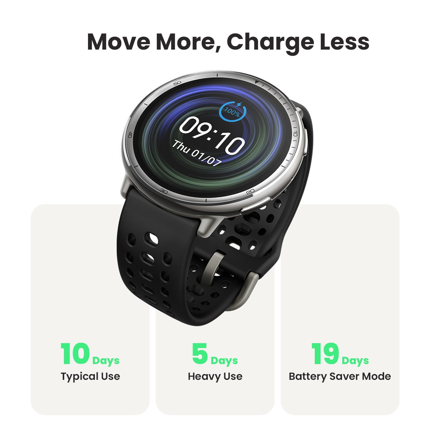 Amazfit Active 2 Smart Watch 44Mm, 10 Day Battery, Fitness Tracker, Sleep Monitor, Gps Maps, 160+ Sport Modes, Water Resistant,