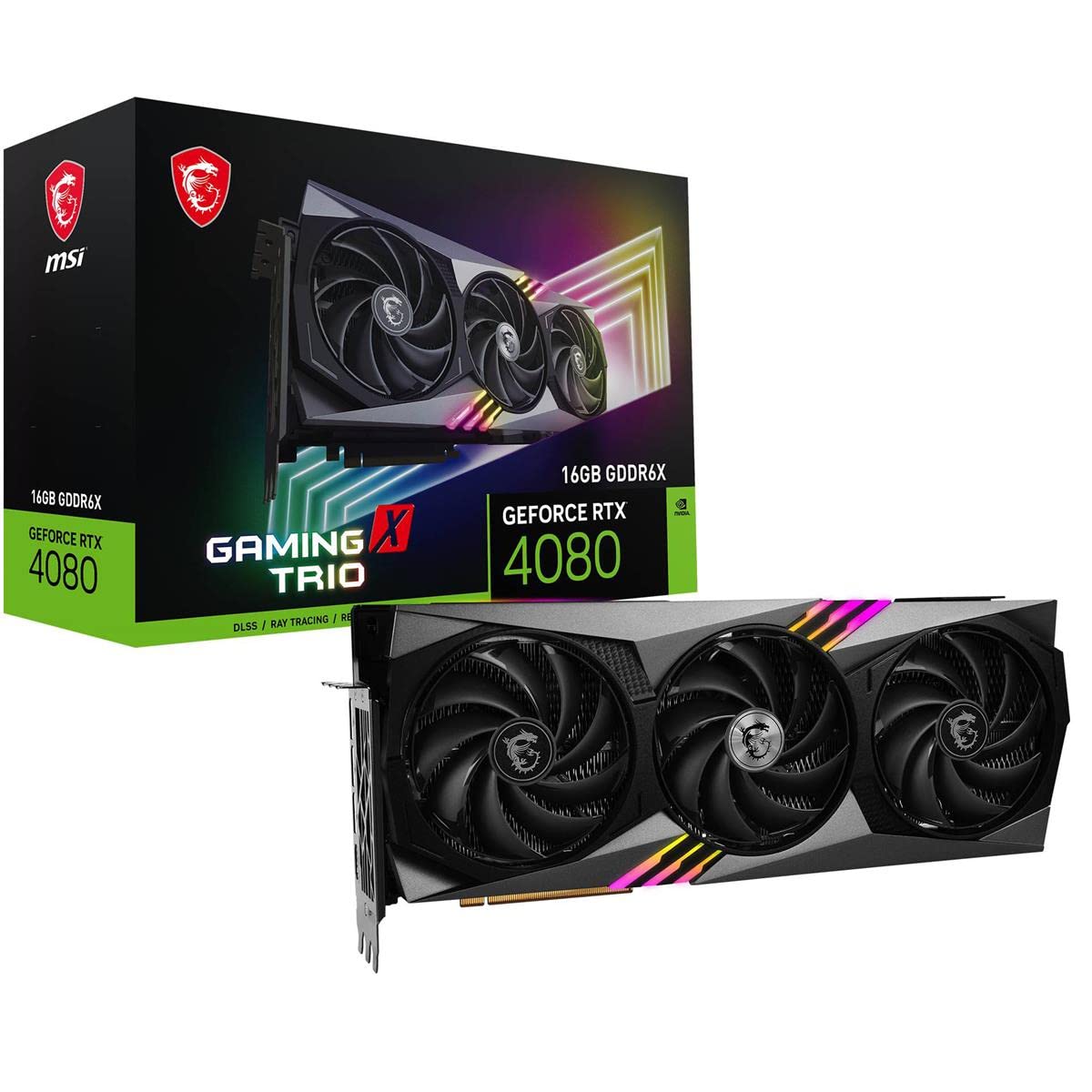 MSI Gaming GeForce RTX 4080 16GB GDRR6X 384-Bit HDMI/DP Nvlink Tri-Frozr 3 Ada Lovelace Architecture Graphics Card (Gaming X Tri