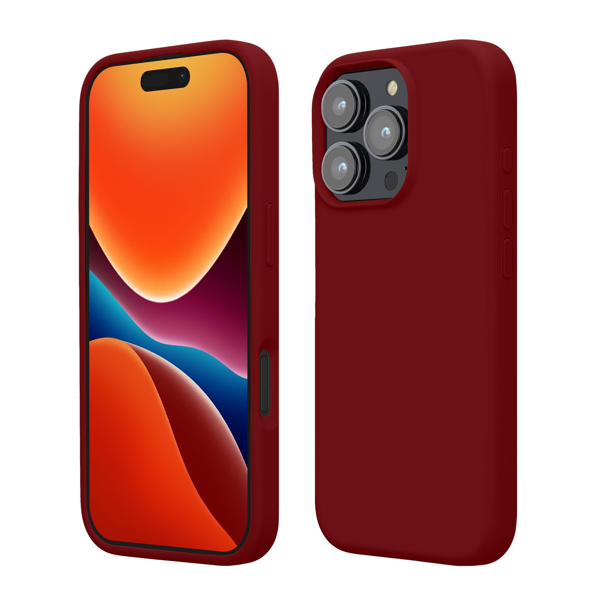 kwmobile Case Compatible with Apple iPhone 16 Pro Max Case - TPU Silicone Phone Cover with Soft Finish - Rhubarb Red