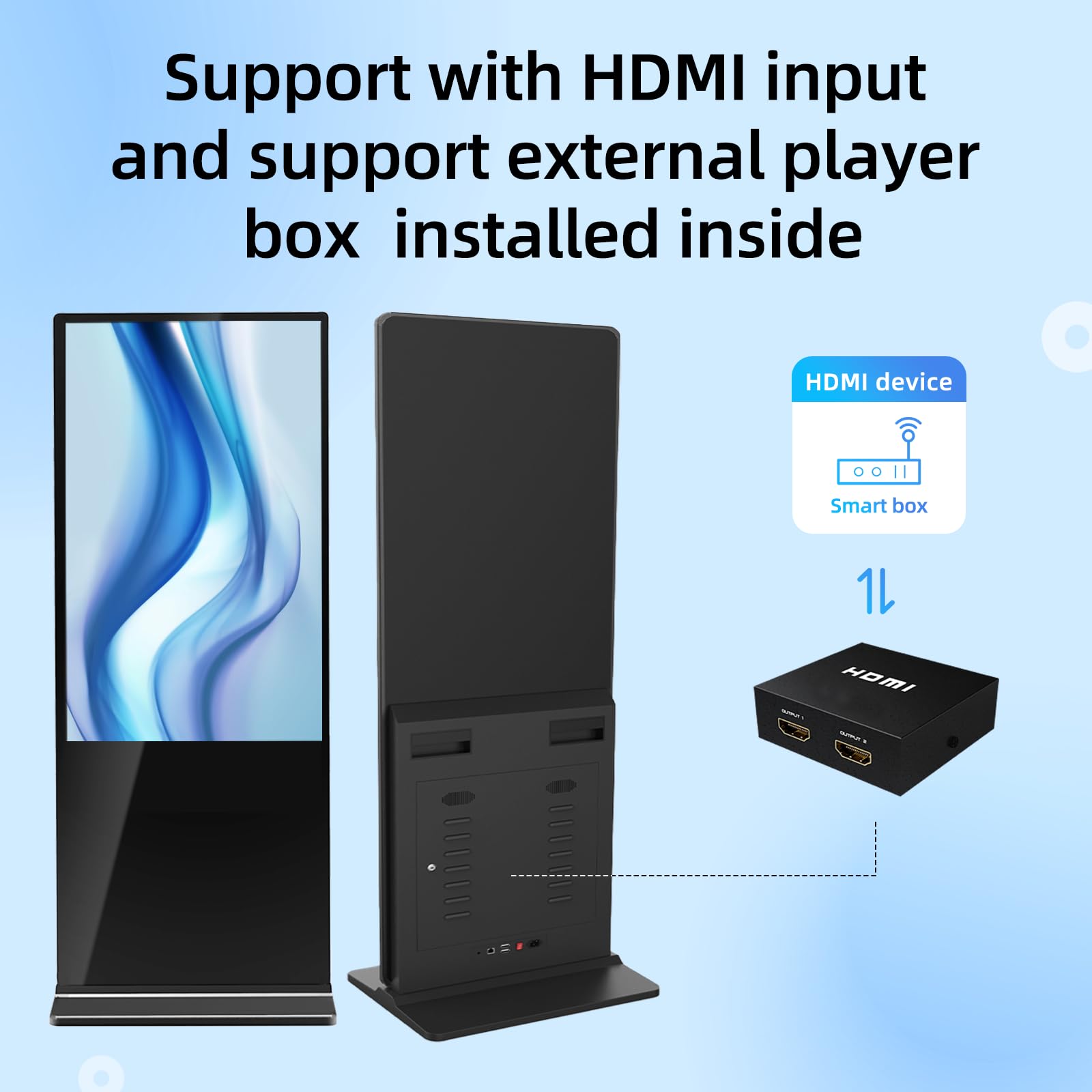 Qixzocv 55 Inch Indoor Digital Signage Touchscreen Kiosk Floor Standing Advertising Display Lcd Totem Interactive Monitor Androi