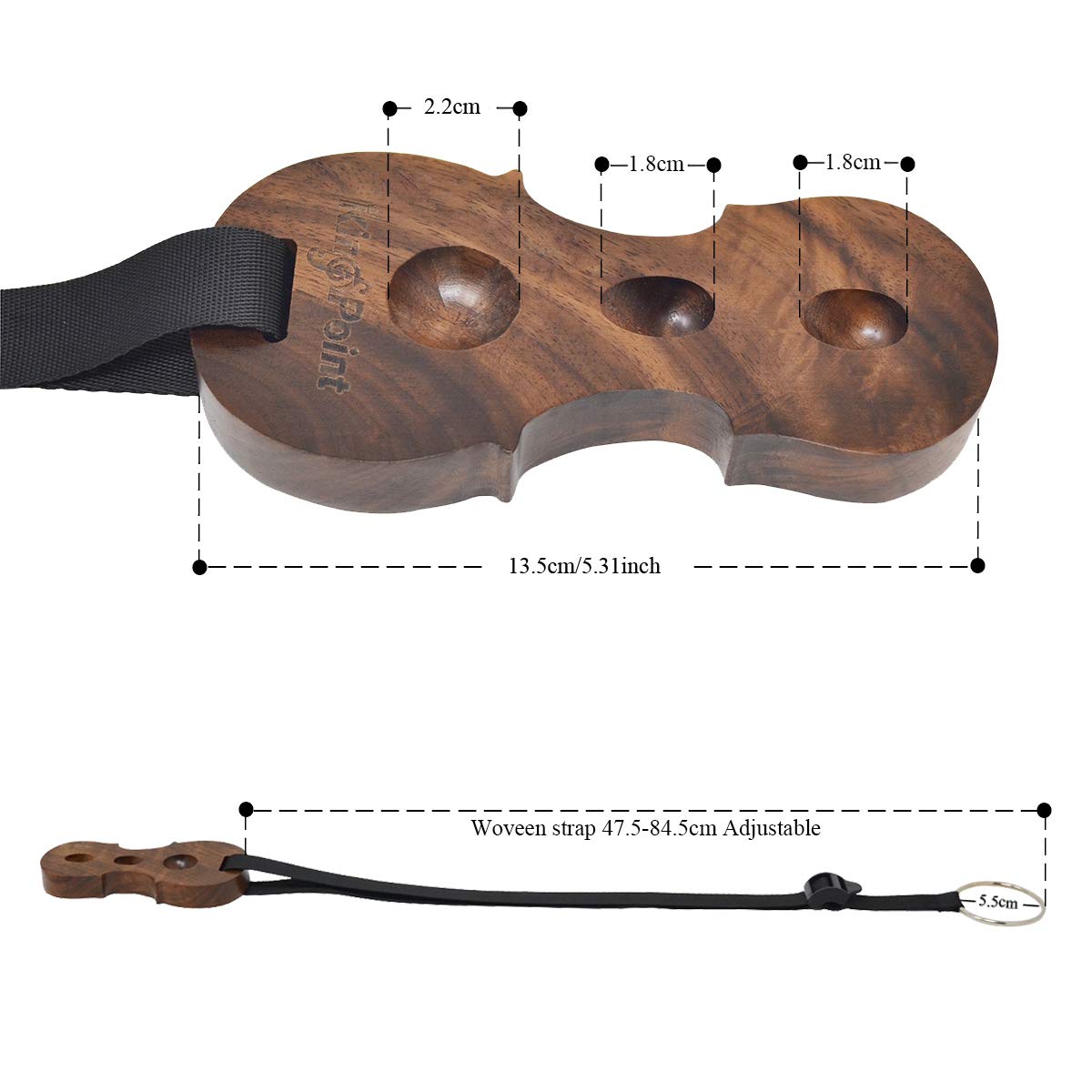 Kingpoint Hardwood Cello Endpin Non Slip Stop Holder Rest Anchor Protector Pad Cello Antiskid Device With Straps (Black Walnut)