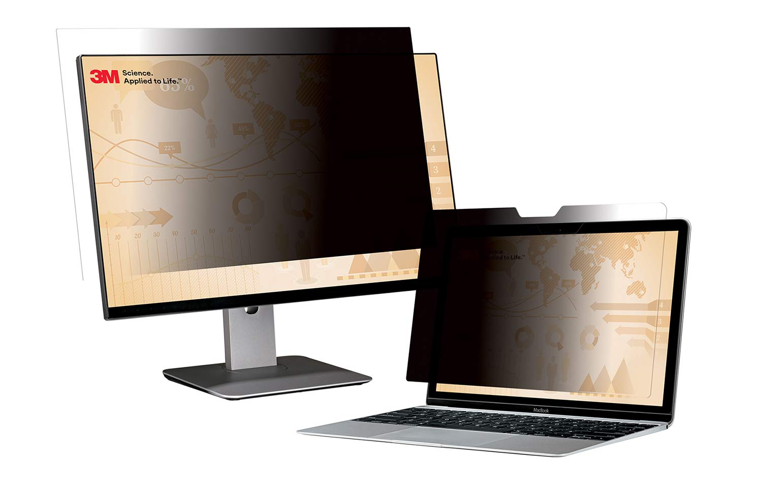 3M Pf25.0W9 Privacy Filter For 25 Inch Widescreen Monitor - Silver