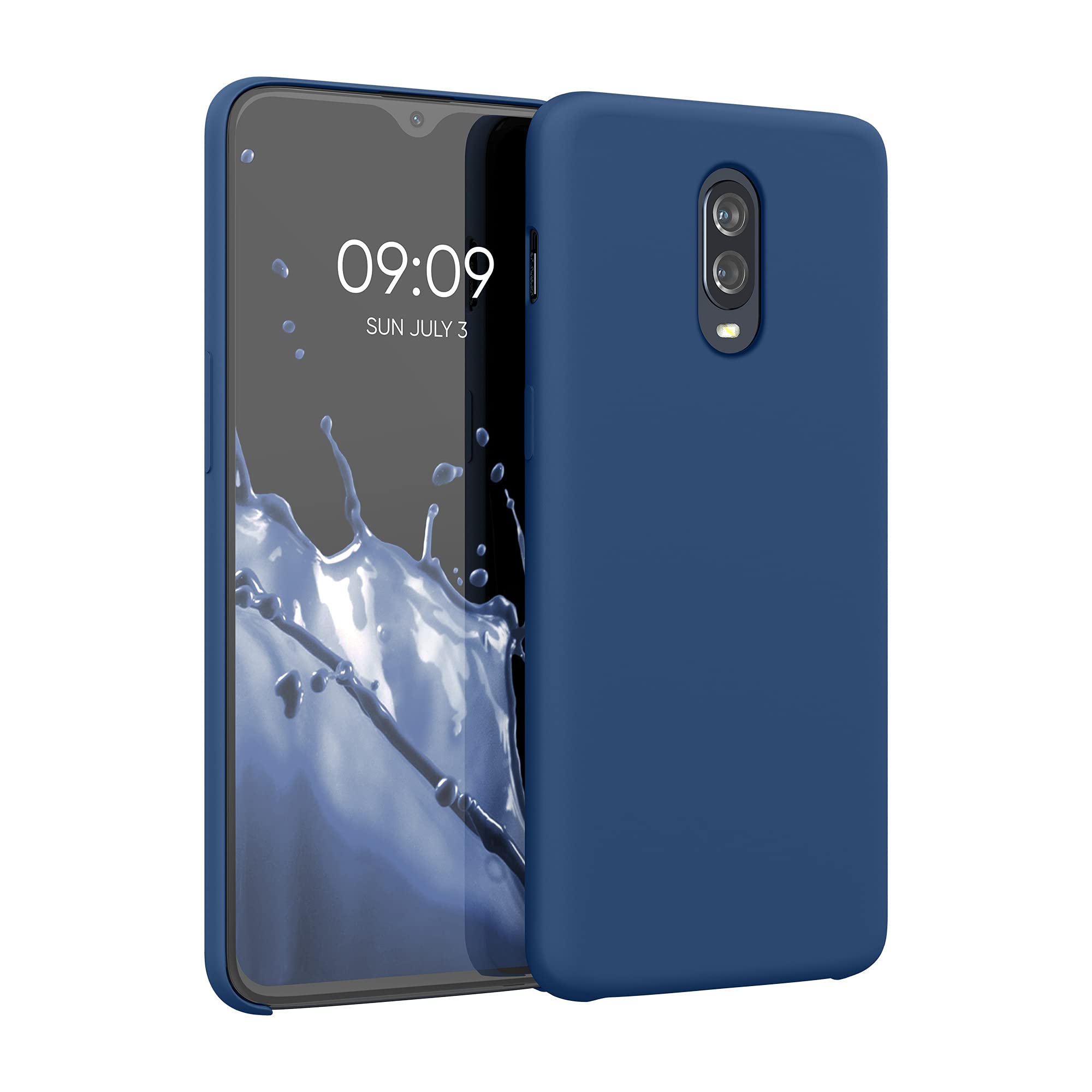 Kwmobile Case Compatible With Oneplus 6T Case   Tpu Silicone Phone Cover With Soft Finish   Navy Blue