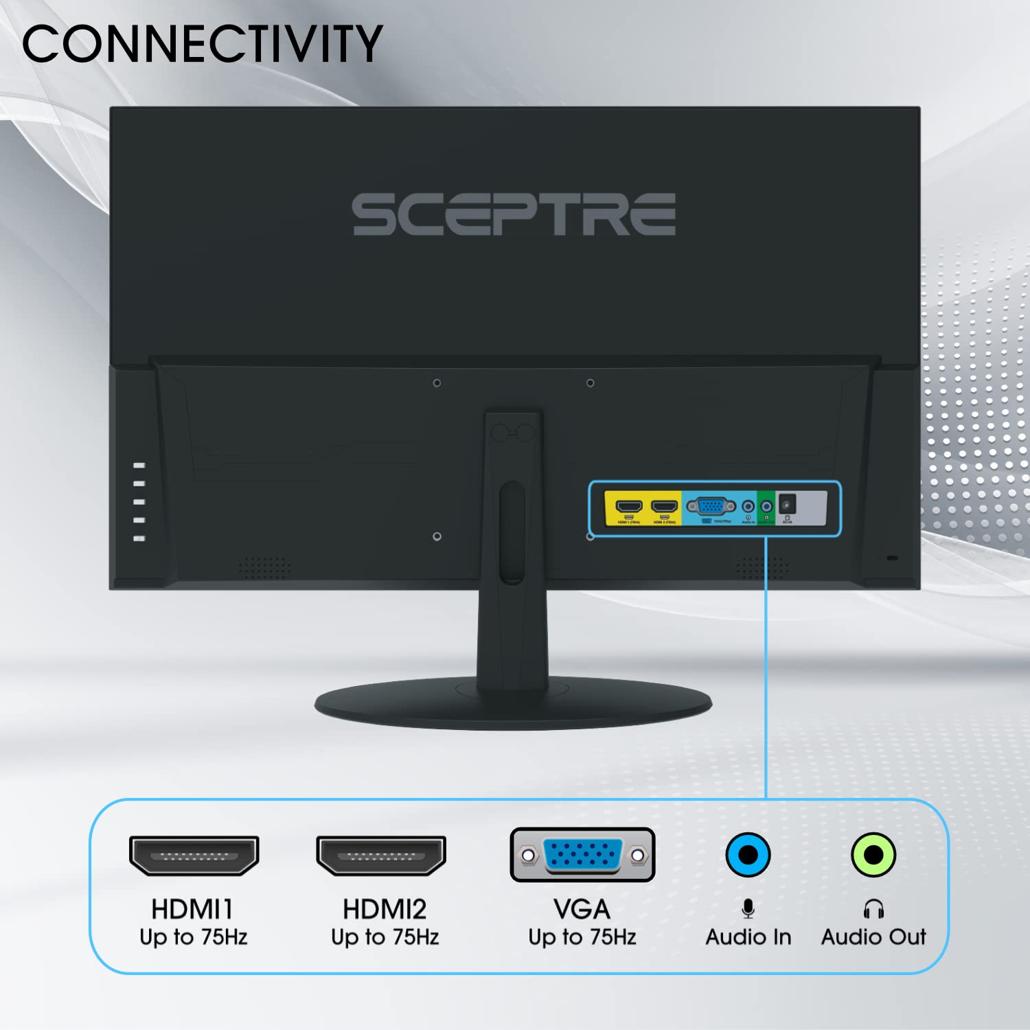 Sceptre Ips 27 Inch Business Computer Monitor 1080P 75Hz With Hdmi Vga Build In Speakers, Machine Black 2020 (E275W Fpt), 27'' I