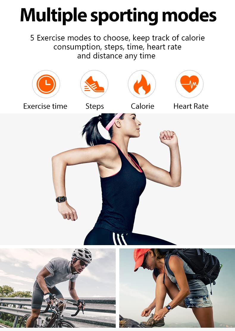 Smart Watch For Men Women Kids Compatible Android Ios Iphone, 2.09 Touch Screen Fitness Tracker Smartwatch With Call/Sms/Sleep M