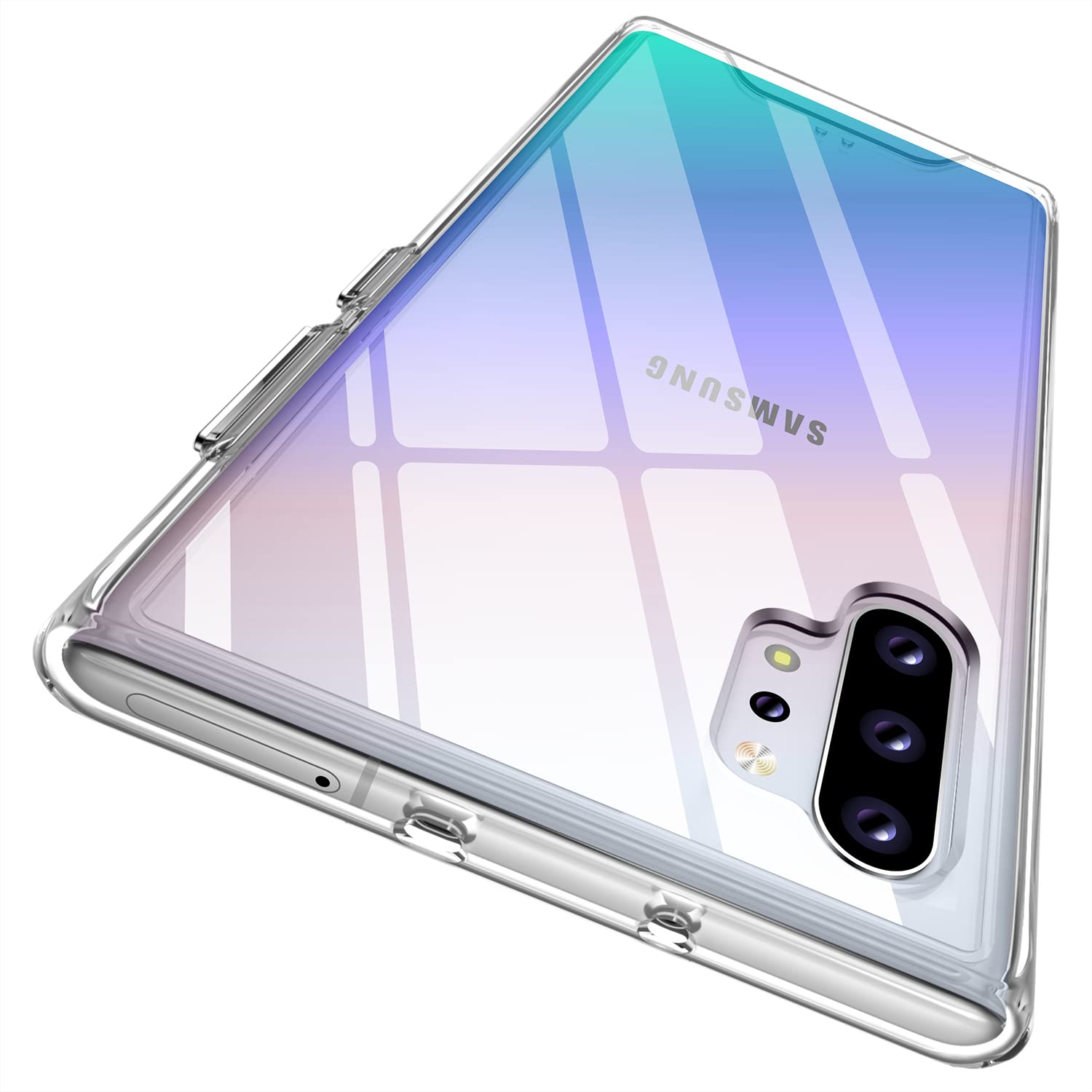 Rayboen Case For Samsung Galaxy Note 10 Plus 5G(Not For Note10), Crystal Clear Shockproof Non Slip Protective Cover, Hard Pc Bac