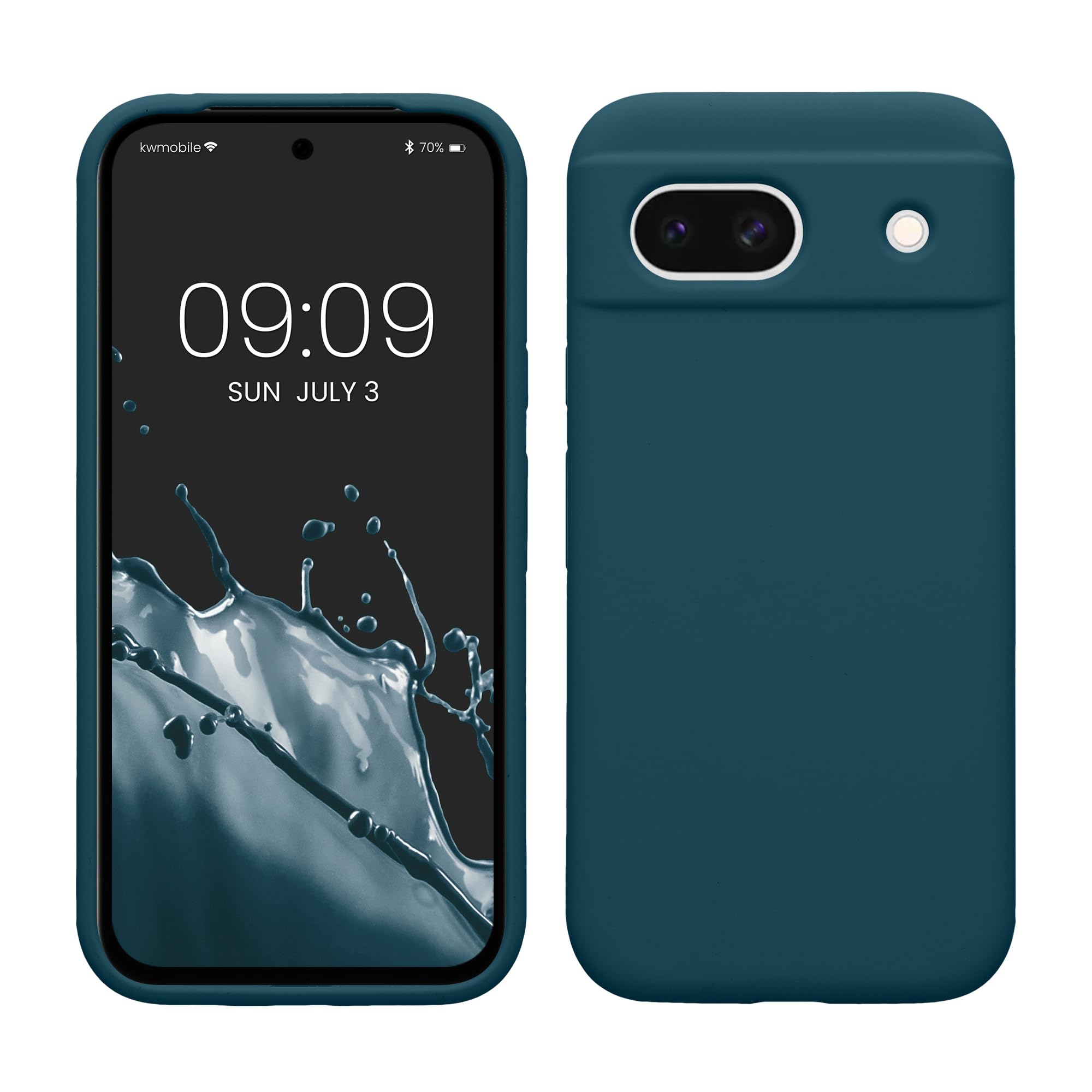 kwmobile Case Compatible with Google Pixel 8a Case - TPU Silicone Phone Cover with Soft Finish - Teal Matte
