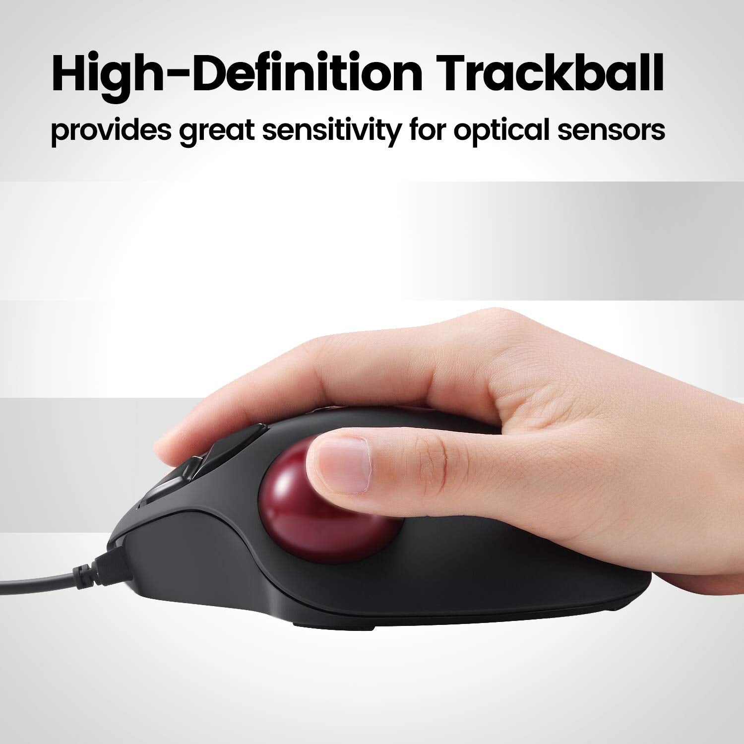 Perixx Peripro 303Mr Trackball, 1.34 Inch Replacement Ball For Perimice And M570, Matte Red