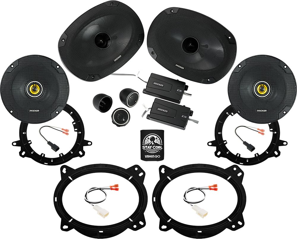 KICKER Front & Rear Door 6x9 & 6.5 Speakers for Toyota Tacoma(w/o JBL) 19-23 Upgrade Kit - 2 Pairs of CS Series 6x9 and 6 1/2 In
