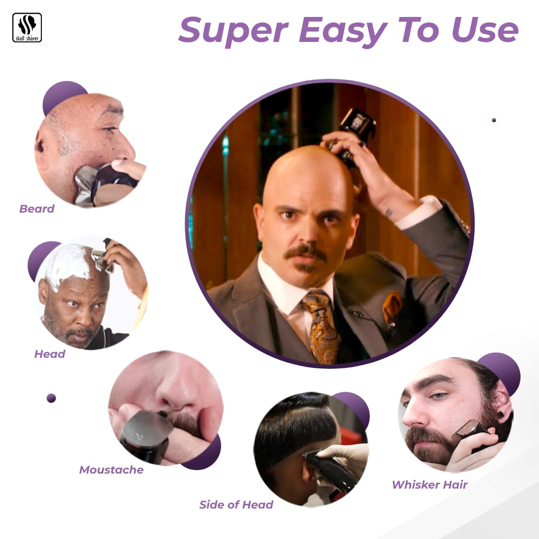 Skull Shaver Pitbull Gold Pro Electric Razor & Baby Beast Trimmer For Men   Best Bald Head Shaver And Beard Trimmer