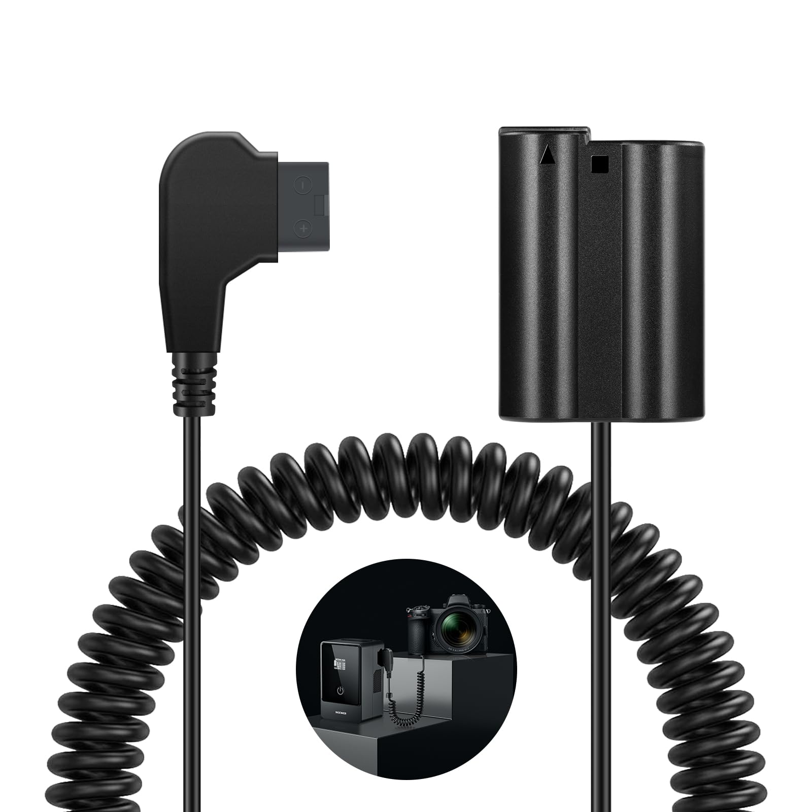 Neewer D Tap To En El15 Dummy Battery With Cable For V Mount Battery, Stable Continuous Power Supply For Nikon Z8 Zf Z6 Z6Ii Z7