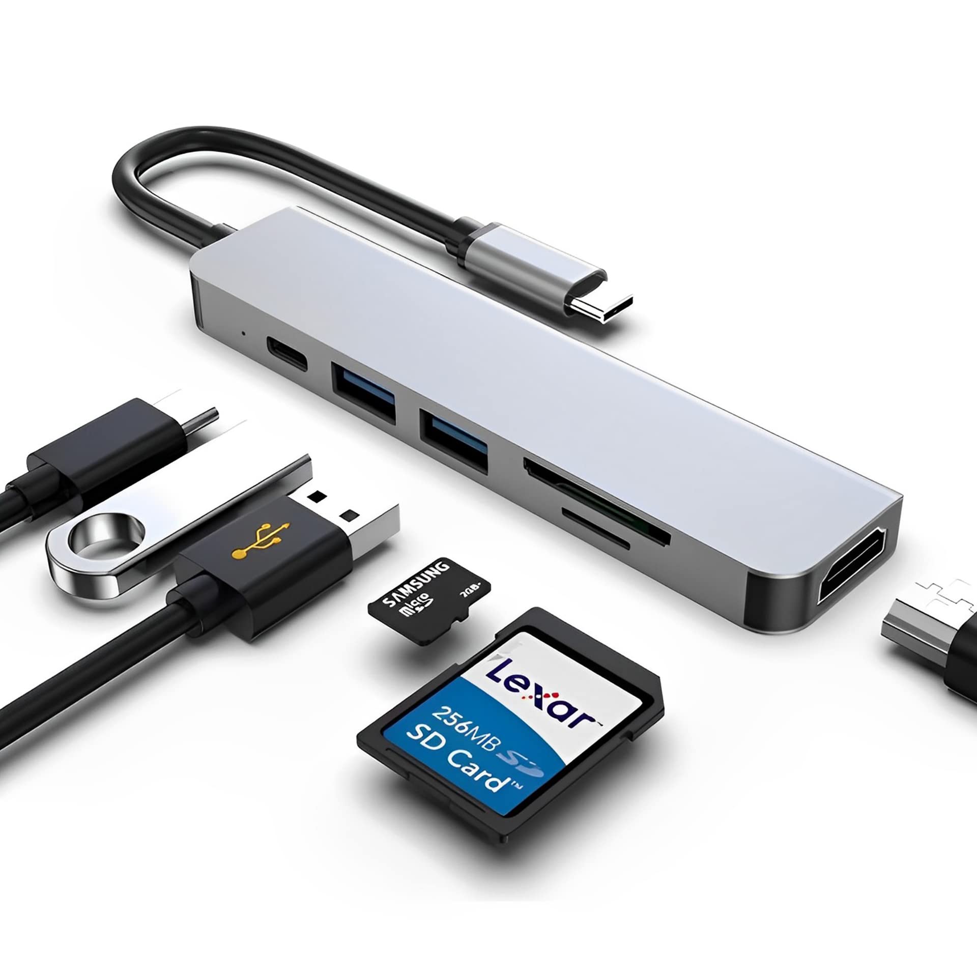 Usb C Docking Station, Hdmi To Usb C Adapter For Monitor, Usb C Hub Hdmi Dongle For Laptop, Micro Sd Card Reader Usb C Dock For Chromebook, Usb C To Usb Adapter Multiport For Macbook Pro