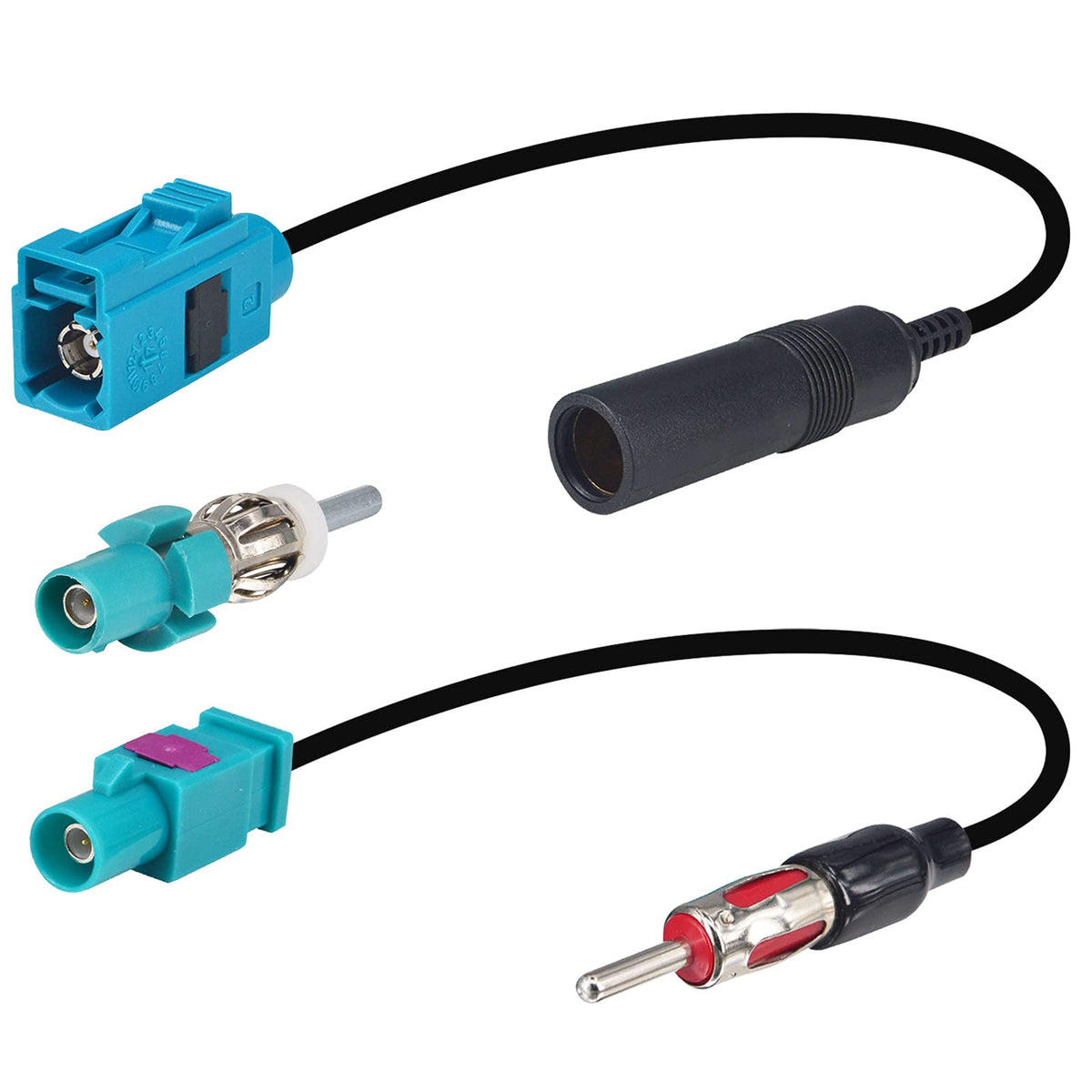 Onelinkmore Car Antenna Universal Vehicle Radio Stereo Am & Fm Antenna Connector Cable Fakra Z Male Female To Din Plug Connector Cable For Car Stereo Audio Hd Radio Head Unit Cd Media Player Receiver