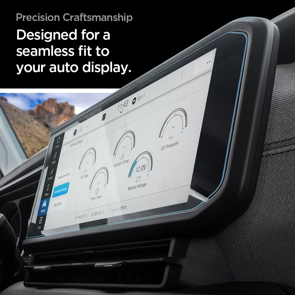 Spigen Tempered Glass Screen Protector [Glastr Slim] Designed For Jeep Wrangler (2024/2025), Jeep Gladiator (2024/2025), Jeep Wrangler 4Xe (2024/2025) 12.3 Inch Dashboard Touchscreen   Crystal Clear