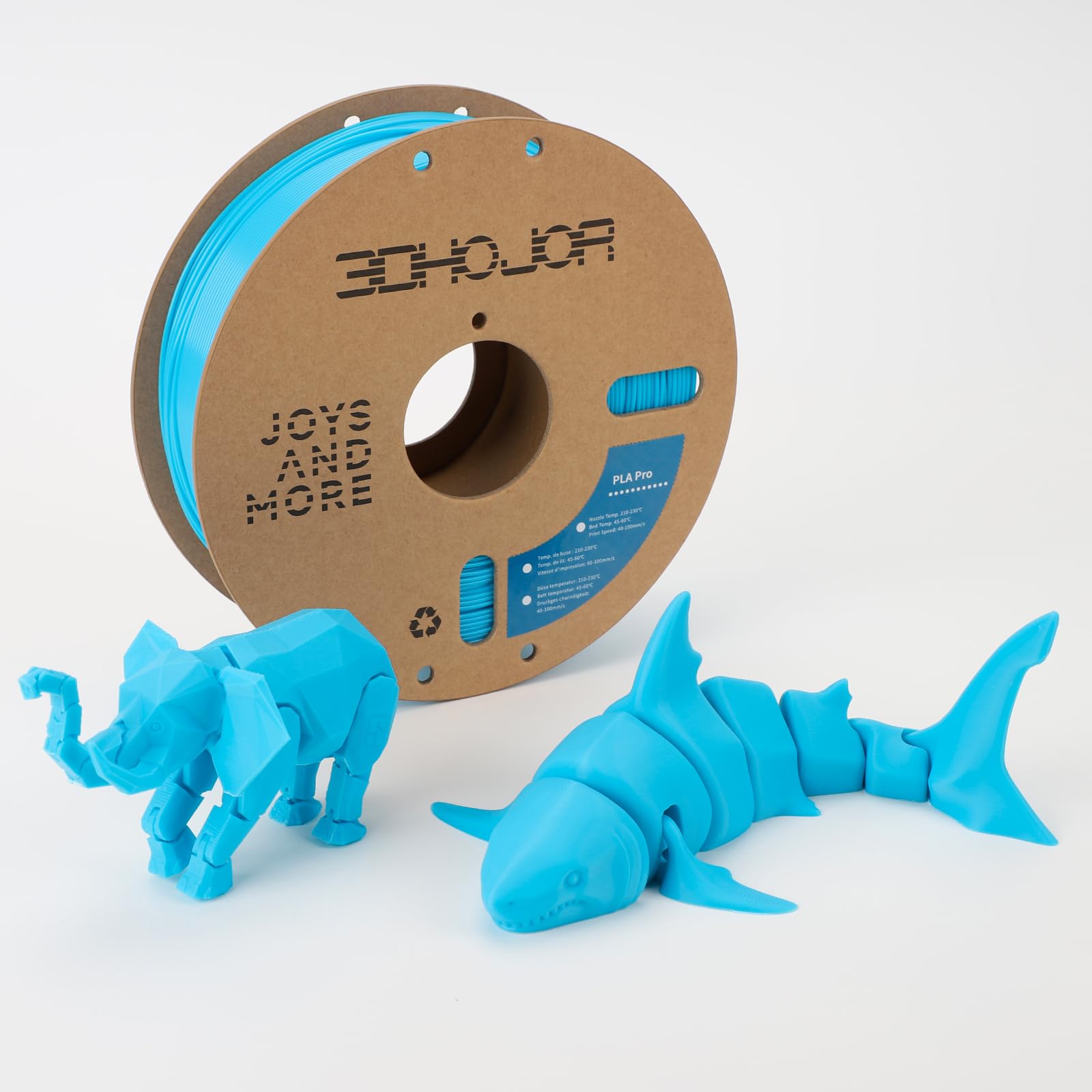 3Dhojor Pla Pro (Pla+) Filament 1.75Mm, 3D Printer Filament, Cardboard Spool, Dimensional Accuracy +/- 0.03 Mm-Light Blue, 1Kg