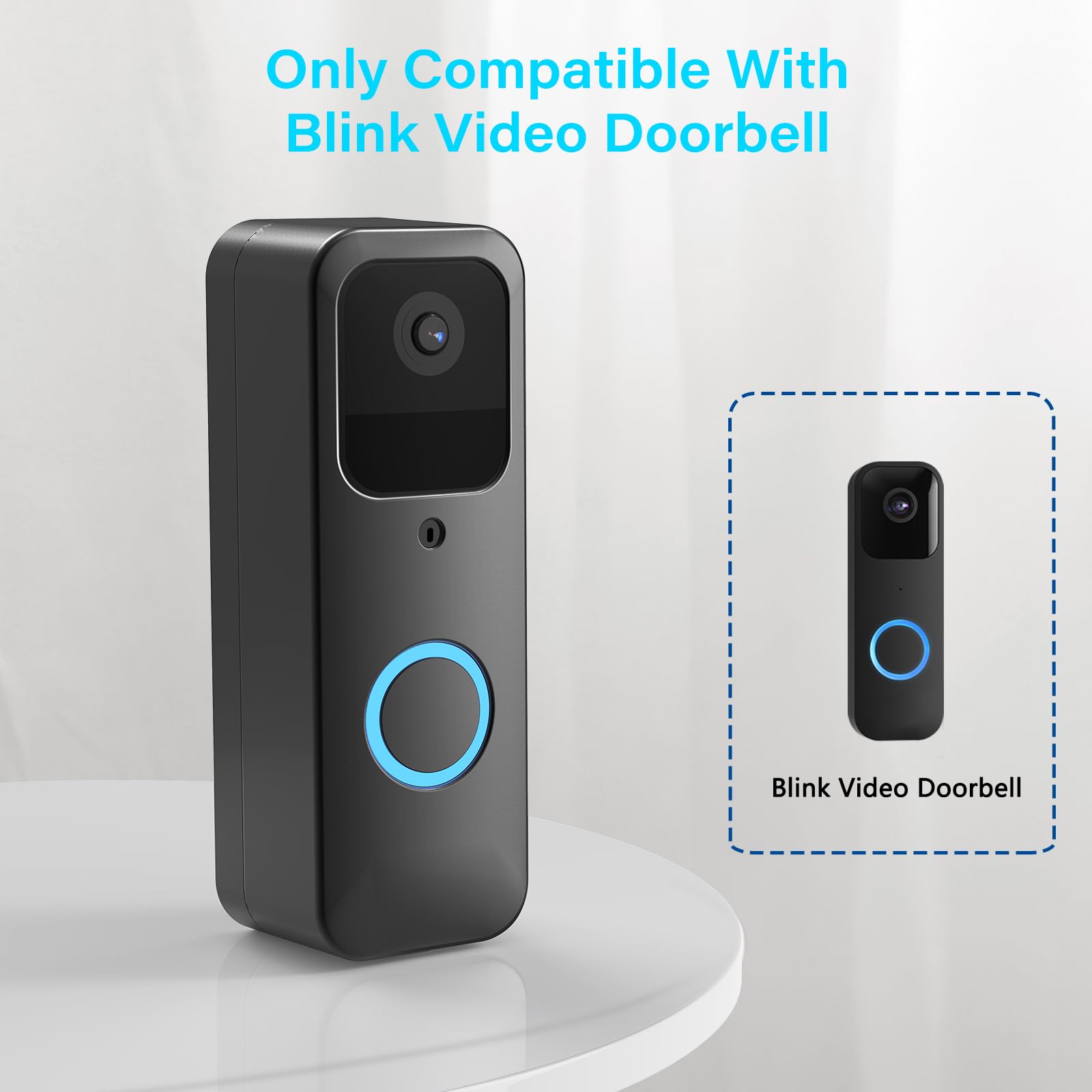 Locka Adhesive Blink Doorbell Mount, Full Metal No Drill Mounting Bracket For Blink Video Doorbell, No Block Motion And Camera S