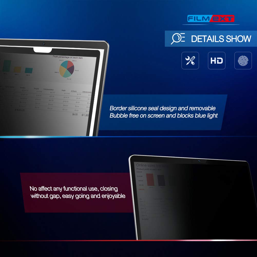 Filmext For Macbook Pro16 Inch 2019 Removable Hd Privacy Screen Protector, Bubble Free Design,Microfiber Cloth,For Macbook Pro 1