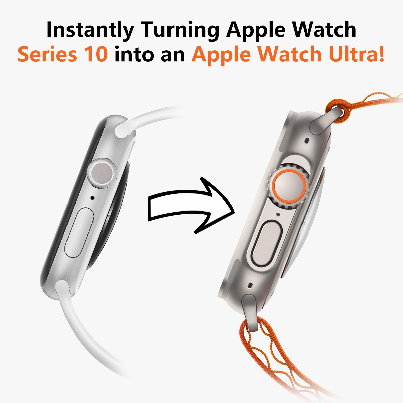 Amband For Apple Watch Series 10 46Mm Metal Case Men, W1 Rugged Protective Bumper [Turn Iwatch Into Ultra Look] With Back Cover,