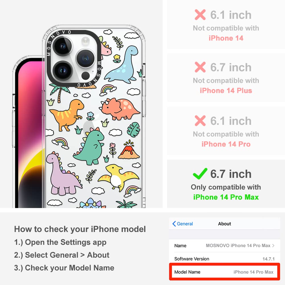 Mosnovo Case For Iphone 14 Pro Max, [Buffertech 6.6Ft Military-Grade Drop Protection] [Anti Peel Off Tech] Clear Tpu Bumper Phon