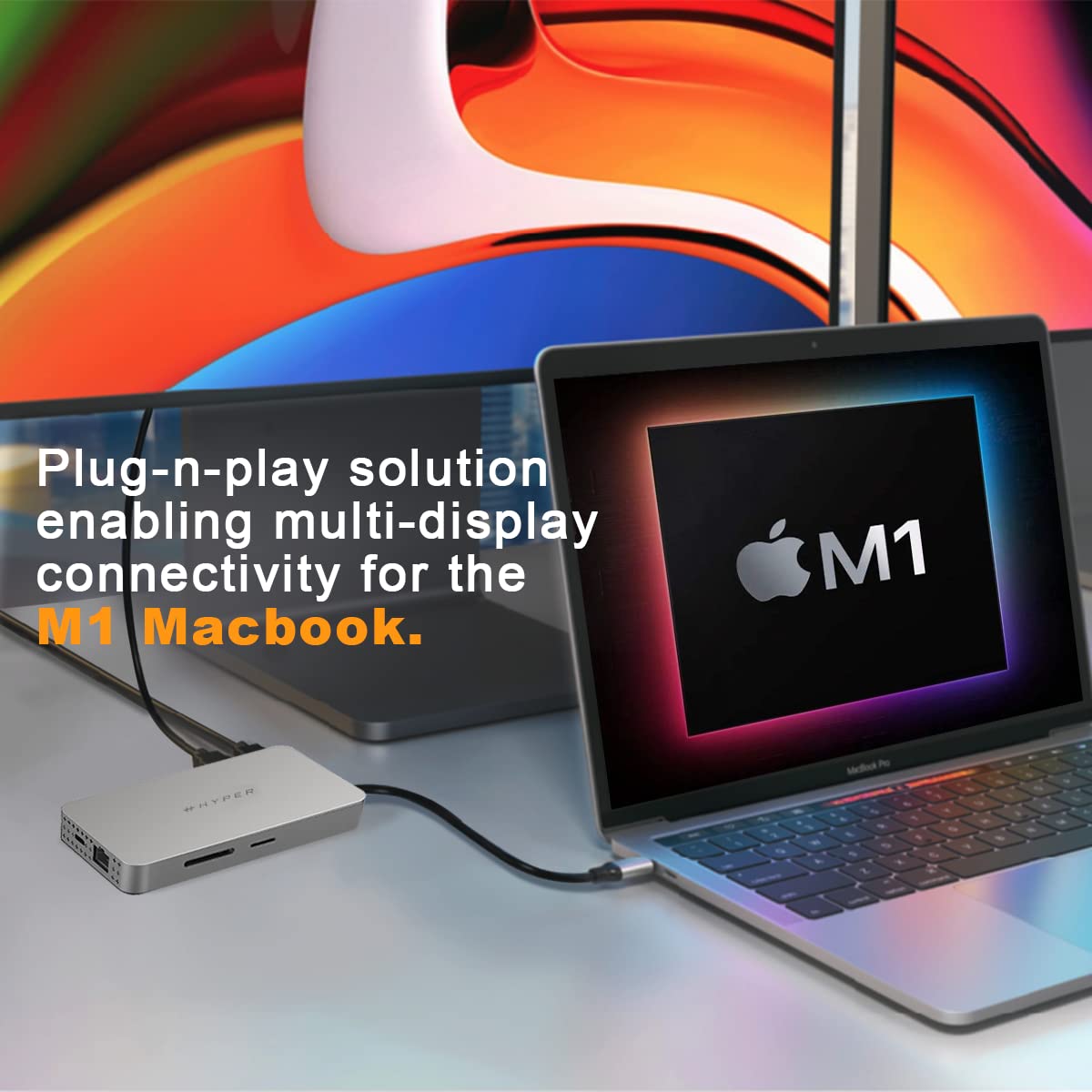 Hyperdrive M1 M2 Macbook Pro Usb C Hub - 10-In-1 Usb Hub Dual 4K Hdmi, Ethernet, Usb-A, Usb C Adapter