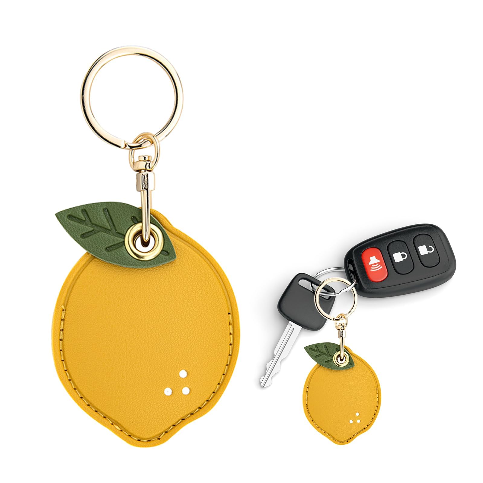 Letoileite Leather Keychain Case Holder For Apple Airtag,Protective Air Tag Cover With Keychain Ring,Anti Scratch Airtags Case F