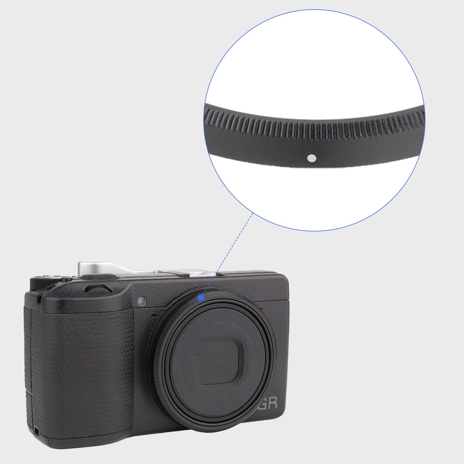 Haoge Rrc Gr3Xb Black Metal Decorate Ring Cap For Ricoh Gr3X/Griiix Camera Replaces Gn 2
