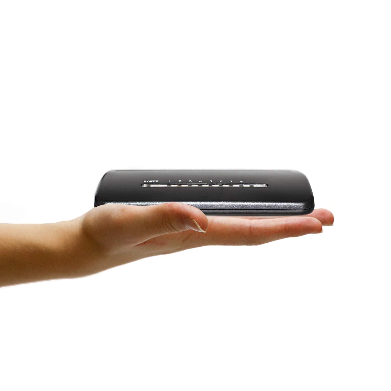 Cmple 8-Port 10/100 Mbps Fast Ethernet Network Switch Rj45 Ethernet Hub, Plug-And-Play, Fanless Quiet Design (1251-N)