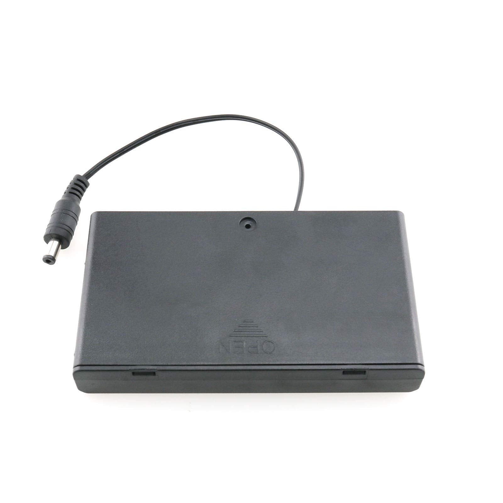 Itrolle 8 X Aa Battery Holder 8X1.5V 12V Black Battery Case Box With Dc 5.5X2.1Mm Male Connector And On/Off Switch
