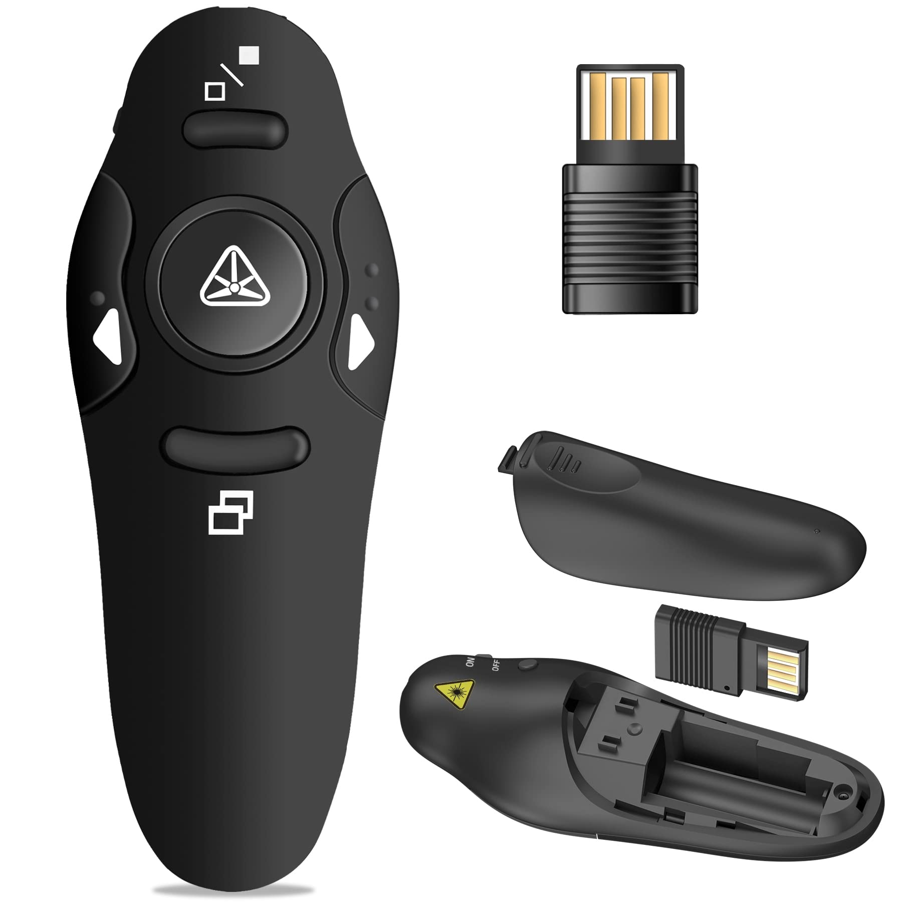 Presentation Clicker Wireless Presenter Remote USB Control Powerpoint PPT Clicker, Laser Pointer RF 2.4GHz Presenter Remote Goog