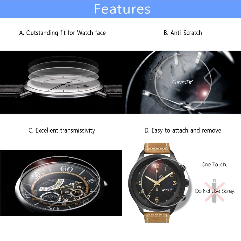 Healingshield Watch Face Protector Guard [Front 3Pcs] (31Mm(1.22In))