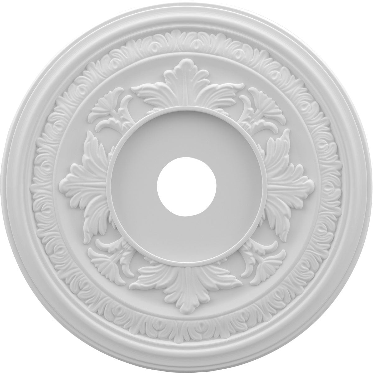 Ekena Millwork Cmp19Ba Baltimore Thermoformed Pvc Ceiling Medallion (Fits Canopies Up To 7 3/4''), 19''Od X 3 1/2''Id X 1''P