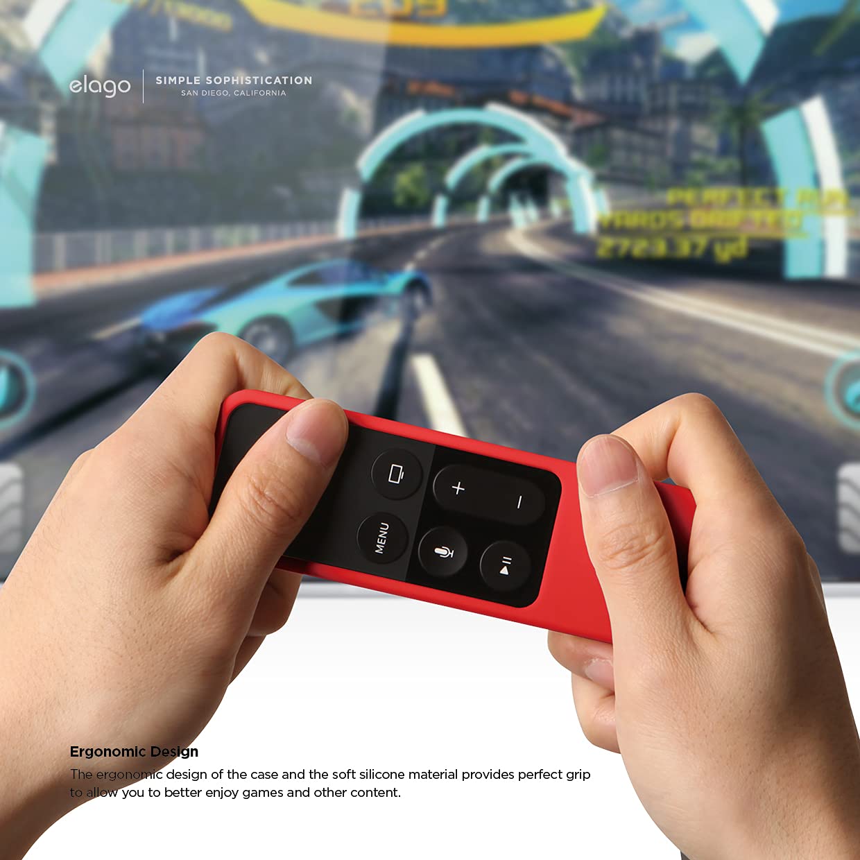Elago R1 Silicone Case Compatible With Apple Tv 4K 4Th And 5Th Generation Siri Remote Control   Red