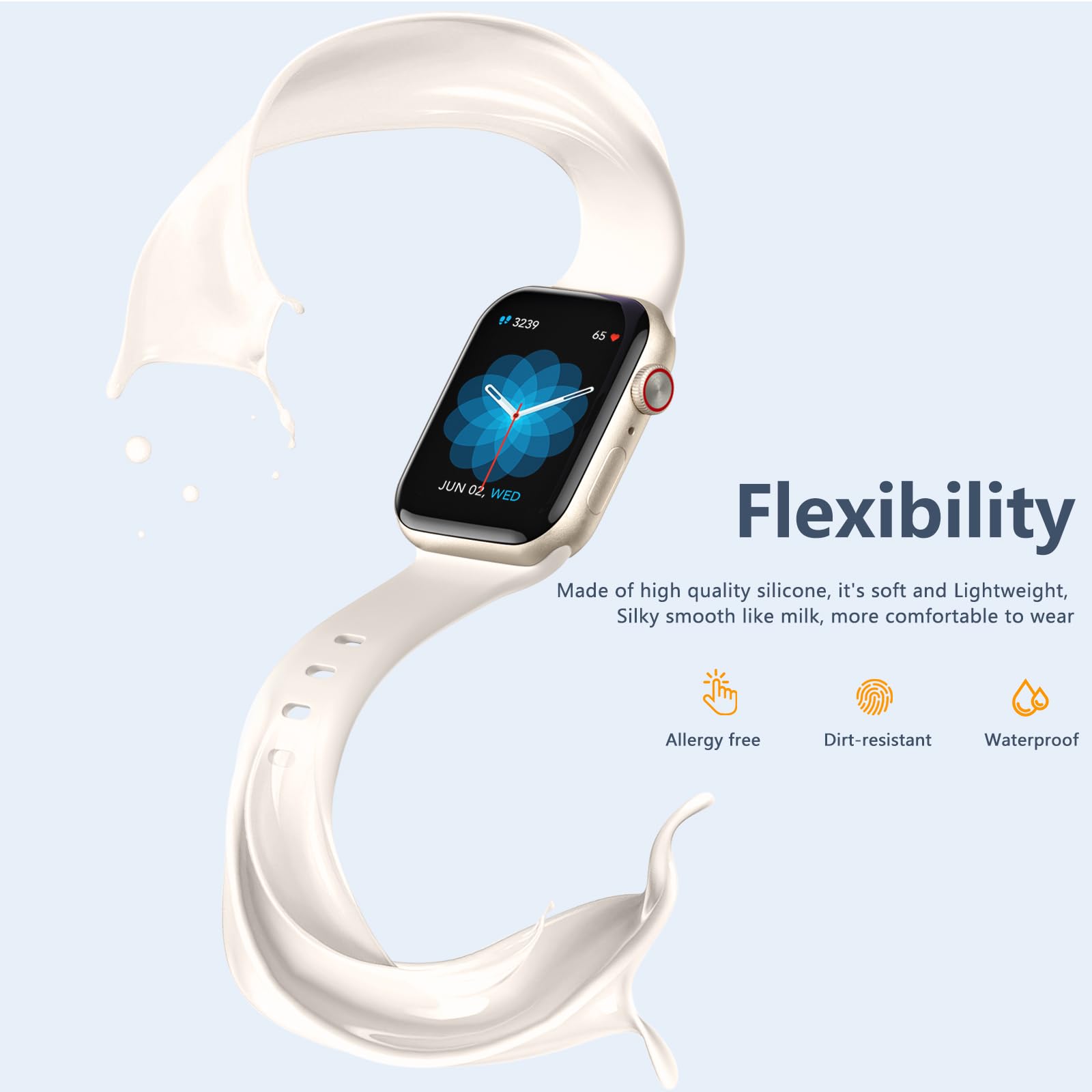 Daqin 8 Pack Band Compatible With Apple Watch Band 40Mm 41Mm 38Mm 45Mm 46Mm 49Mm 44Mm 42Mm Women Men, Soft Silicone Sport Iwatch