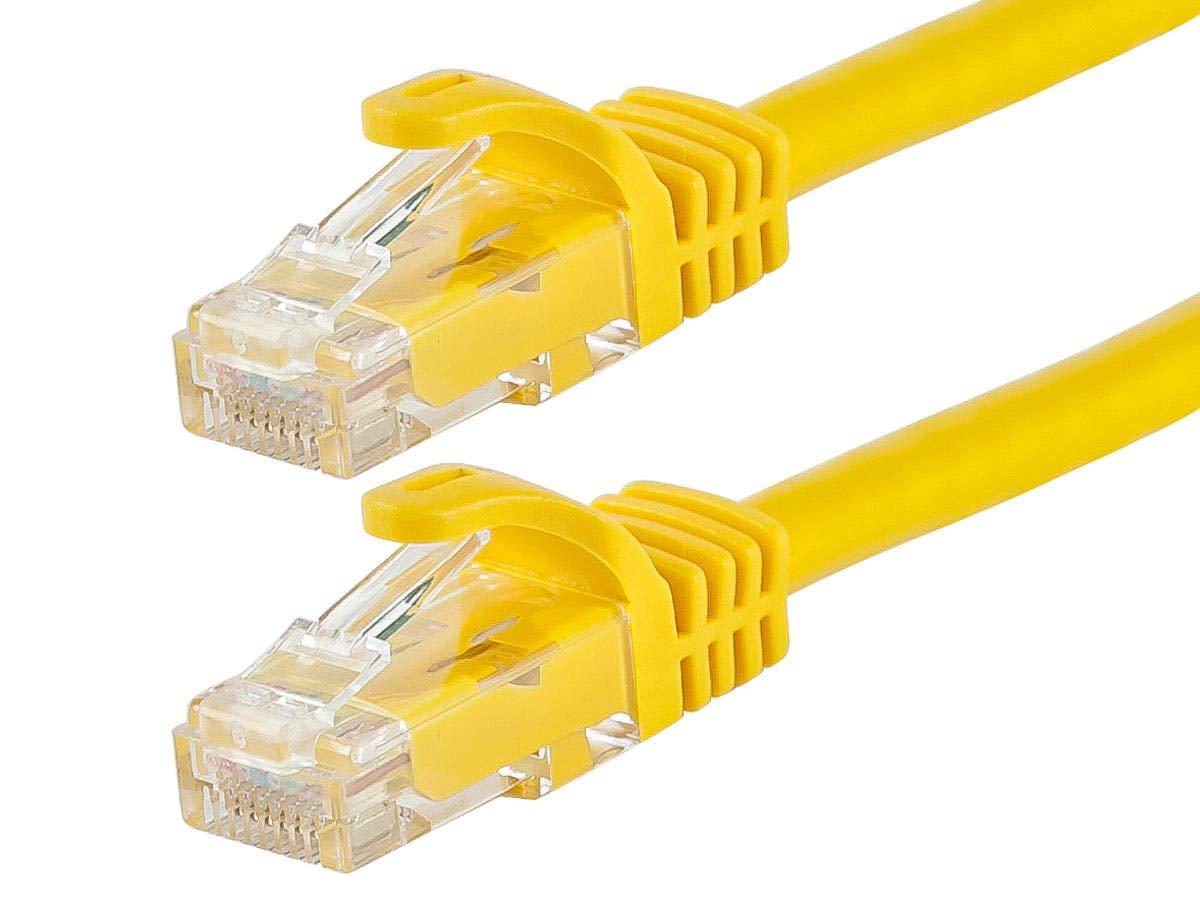 Monoprice Cat6 14Ft Yellow Patch Cable Utp 24Awg 550Mhz Pure Bare Copper Snagless Rj45 Flexboot Series Ethernet Cable