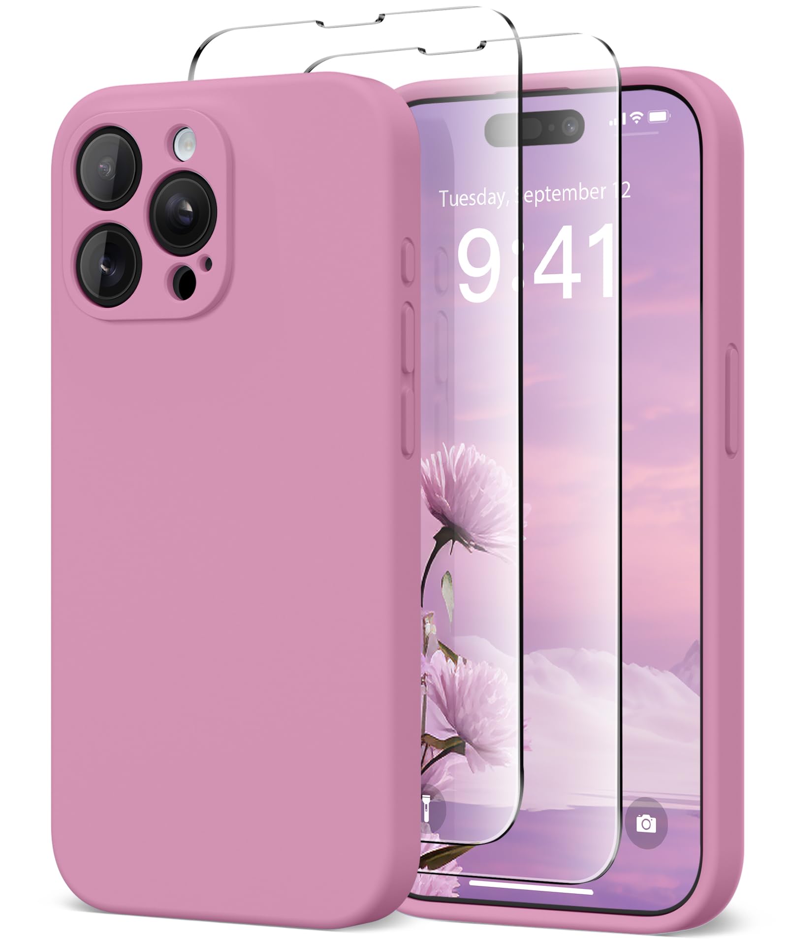 Suydanbox For Iphone 14 Pro Case Silicone, Compatible With Magsafe, [Camera Protection][2X Screen Protectors] Slim Shockproof Pr