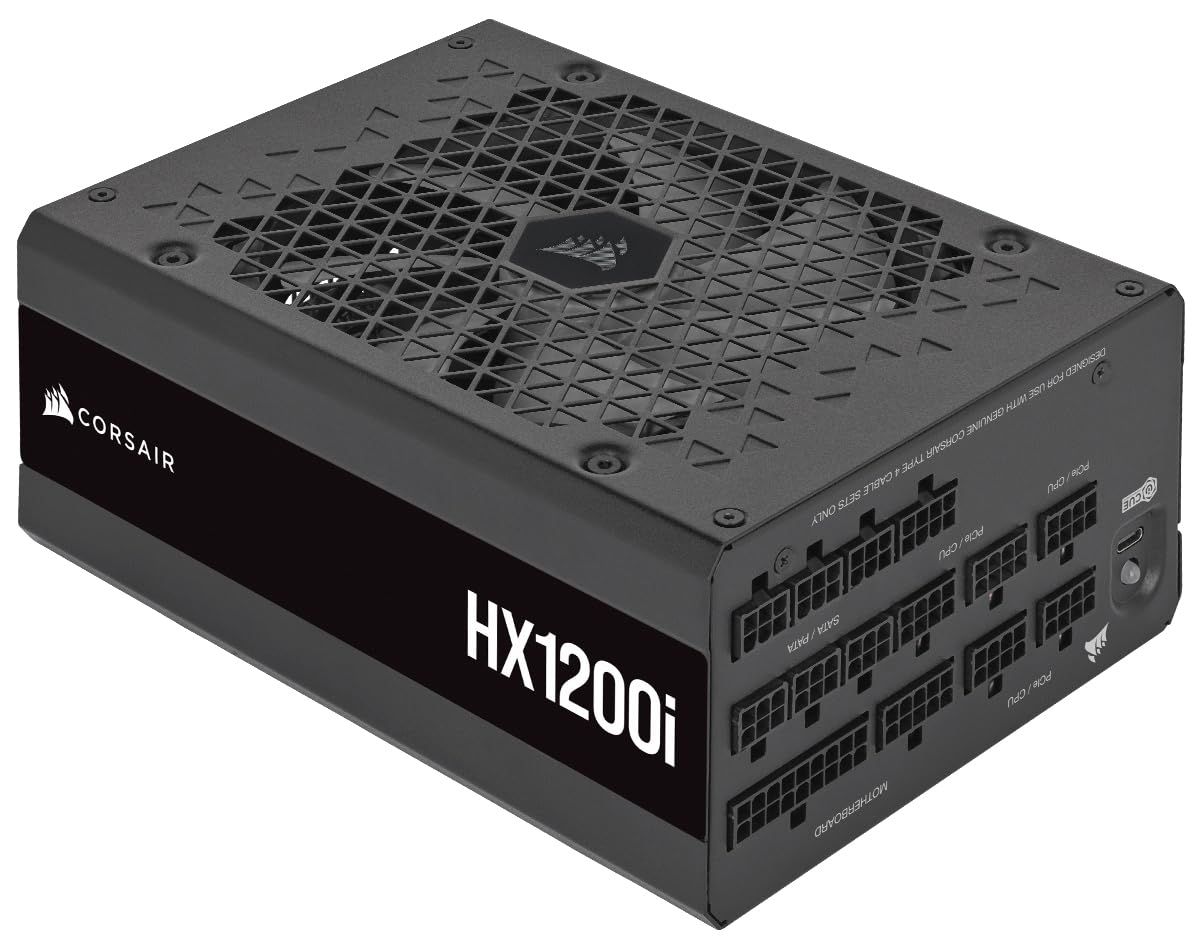 CORSAIR HX1200i Fully Modular UltraLow Noise ATX Power Supply  ATX 3.0 & PCIe 5.0 Compliant  Fluid Dynamic Bearing Fan  CORS