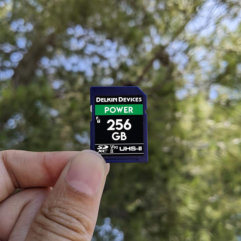 Delkin Devices Power 256Gb Sdxc Uhs-Ii (V90) - 300Mb/S Read, 250Mb/S Write | For 8K, 4K, Hdr, And 360 Video | High-Performance F