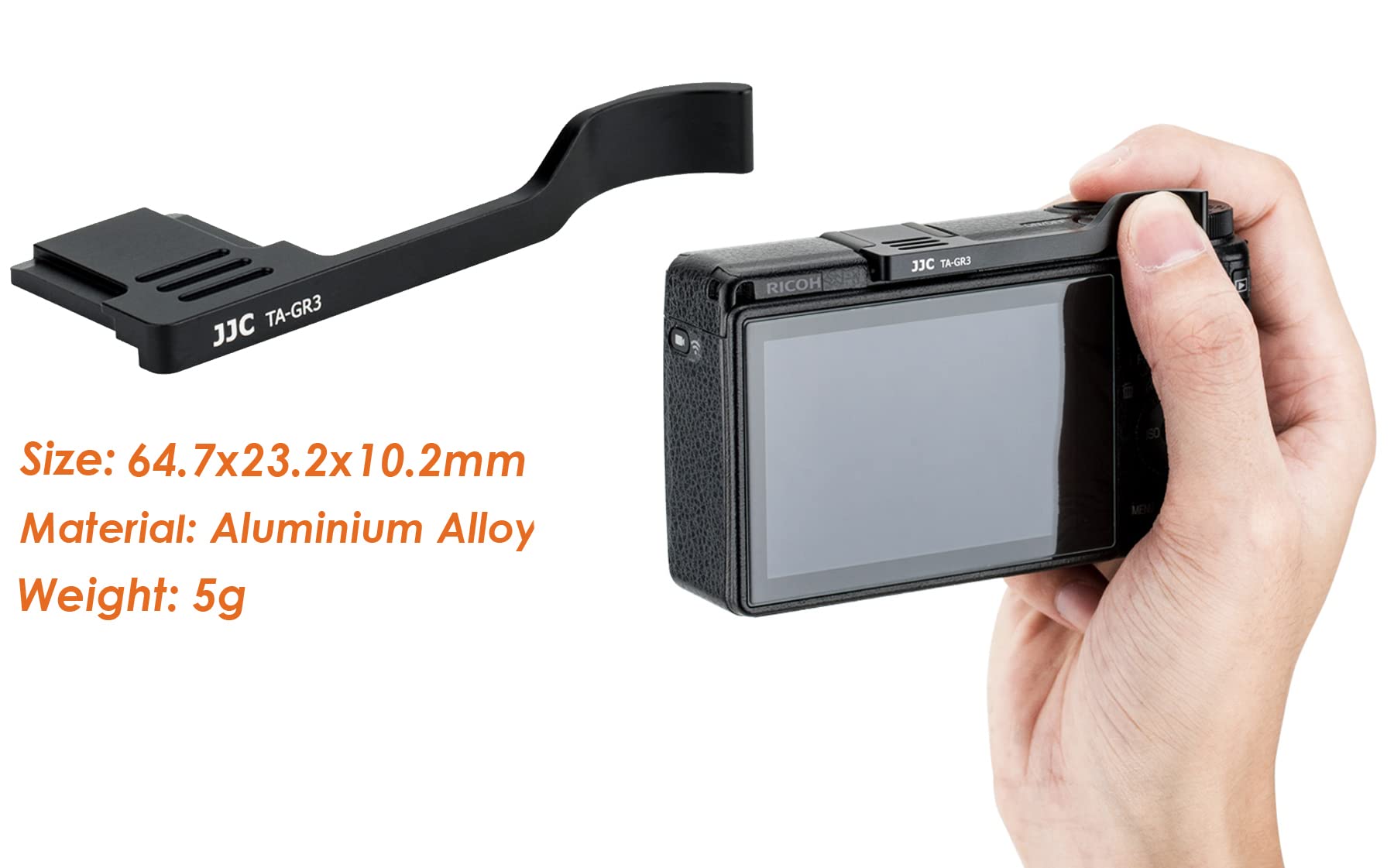 Jjc Ta Gr3 Thumbs Up Grip For Gr Iii Gr Iiix Camera, Gr Iiix Thumbs Grip, Gr Iii Thumbs Up Grip, Made Of Premium Aluminium Alloy