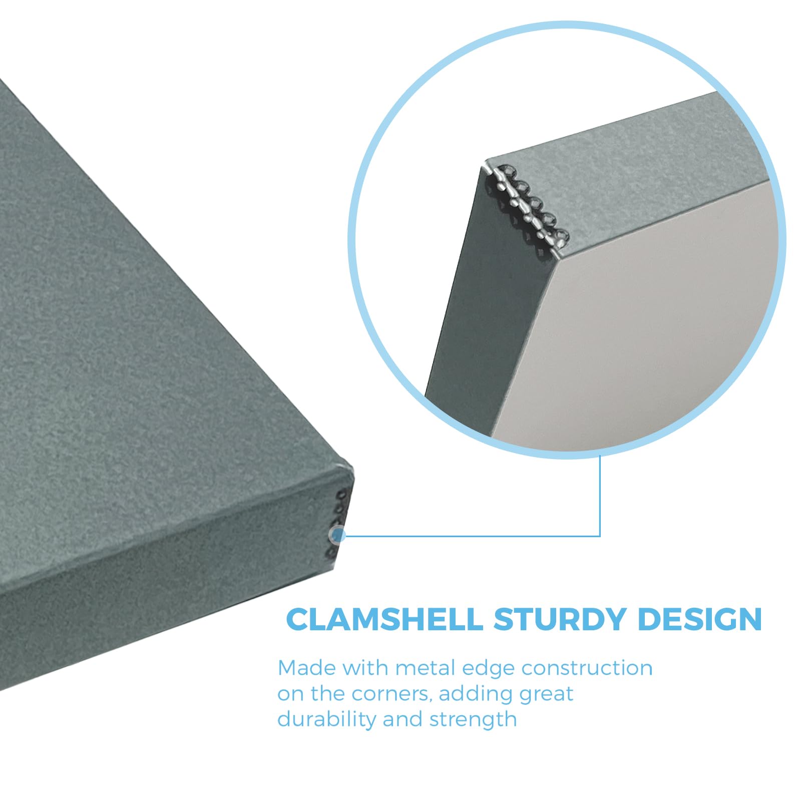 Lineco Folio Storage Box, Clamshell Design With Metal Edge. 18.5X24.5X1.75 In, Archival Boxboard, Preserve Photos, Prints, Cards, Magazines, Documents, Art, Ephemera, Family Records, Gray, Pack Of 2