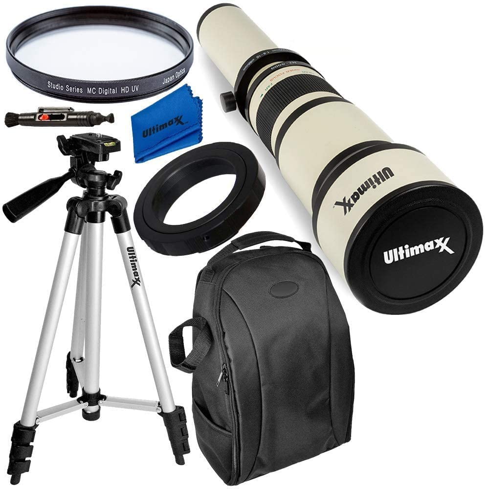 Ultimaxx 650 1300Mm Telephoto Zoom Lens With Kit For Canon Eos Rebel T5, T5I, T6, T7 T6I, T6S, T7I, T8I, Sl1, Sl2, Sl3, 60D, 70D, 77D, 80D, 90D; 6D, 7D, 7D Ii Dslr Cameras &More
