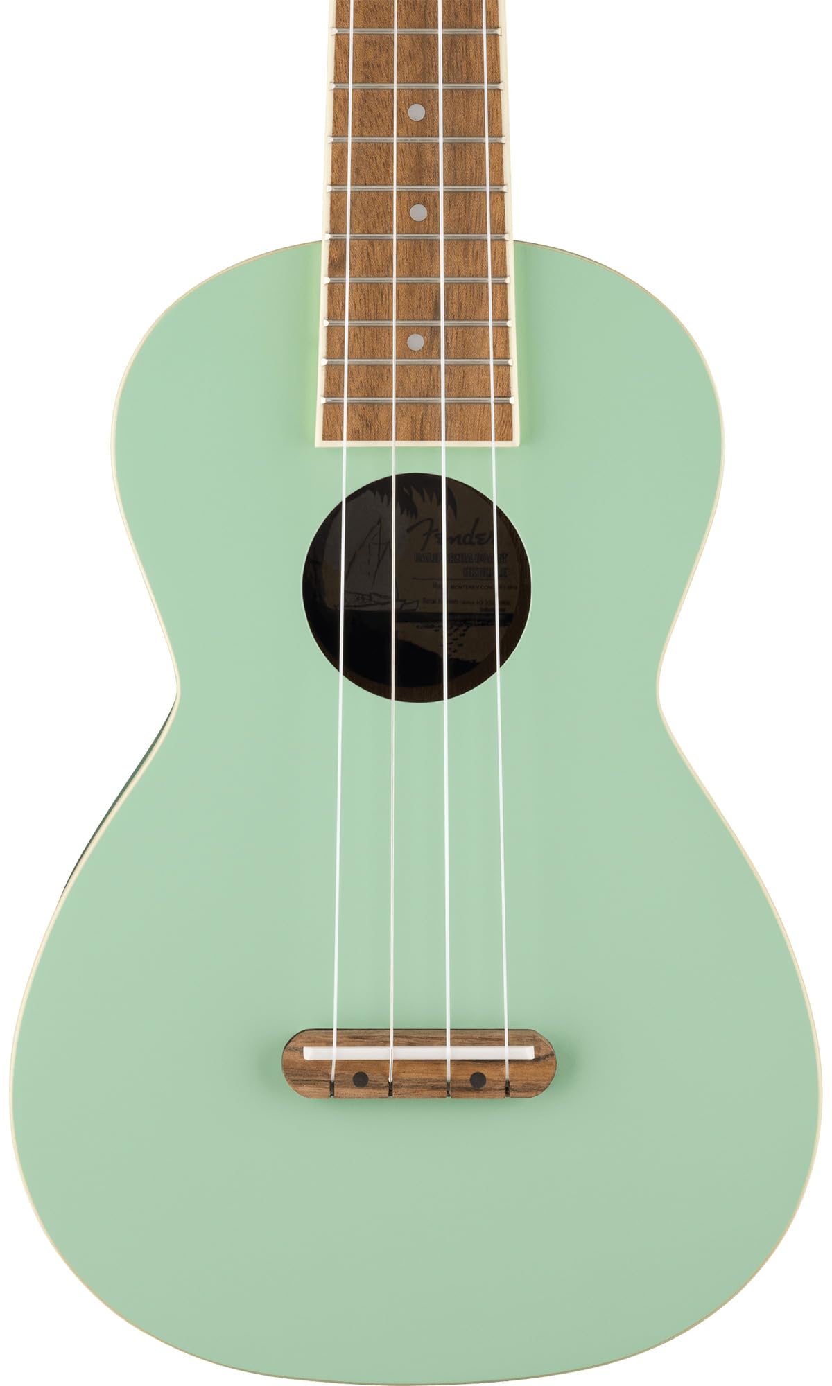 Fender Monterey Concert Ukulele - Surf Green Bundle With Gig Bag, Tuner, And Austin Bazaar Instructional Dvd