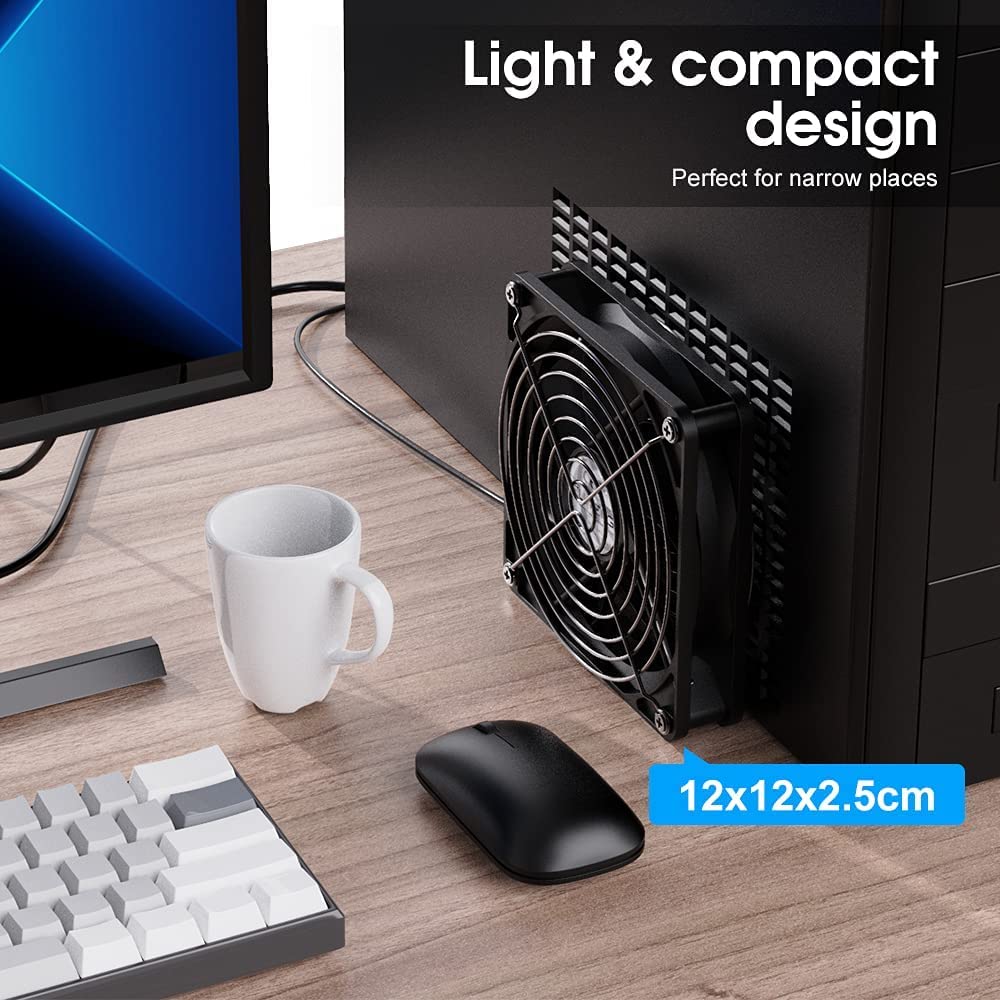 Eluteng 120Mm Fan With 3 Speed 5V Usb Powered 120Mm Case Fan 1500Prm Gaming Pc Fan Portable Cooling Fan Suitable For Tablet Tv R