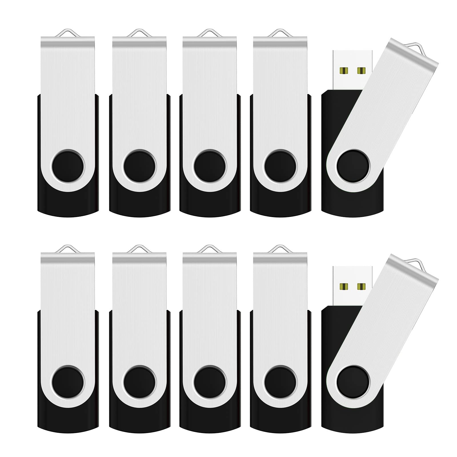 Juanwe 10 Pack 4Gb Bulk Usb Flash Drive Thumb Drive Jump Drive Fold Storage Swivel Memory Stick With Key Ring Design Portable Pe