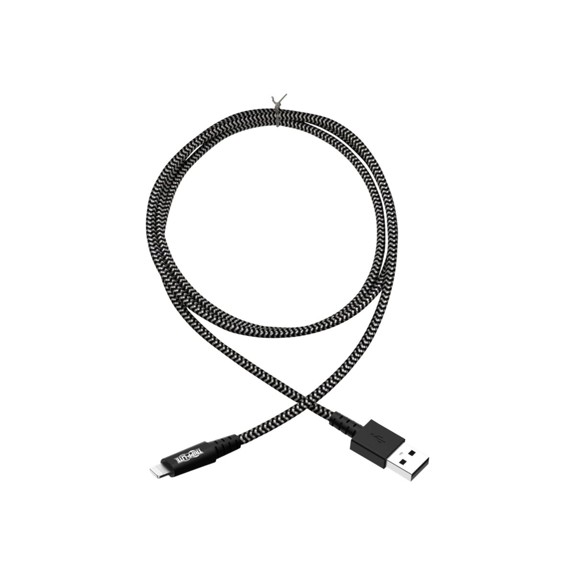 Tripp Lite Braided Lightning Cable - Lightning to USB Cable (M/Apple Certified Lightning Cable, Charge/Sync, 10 ft, Aramid Fiber