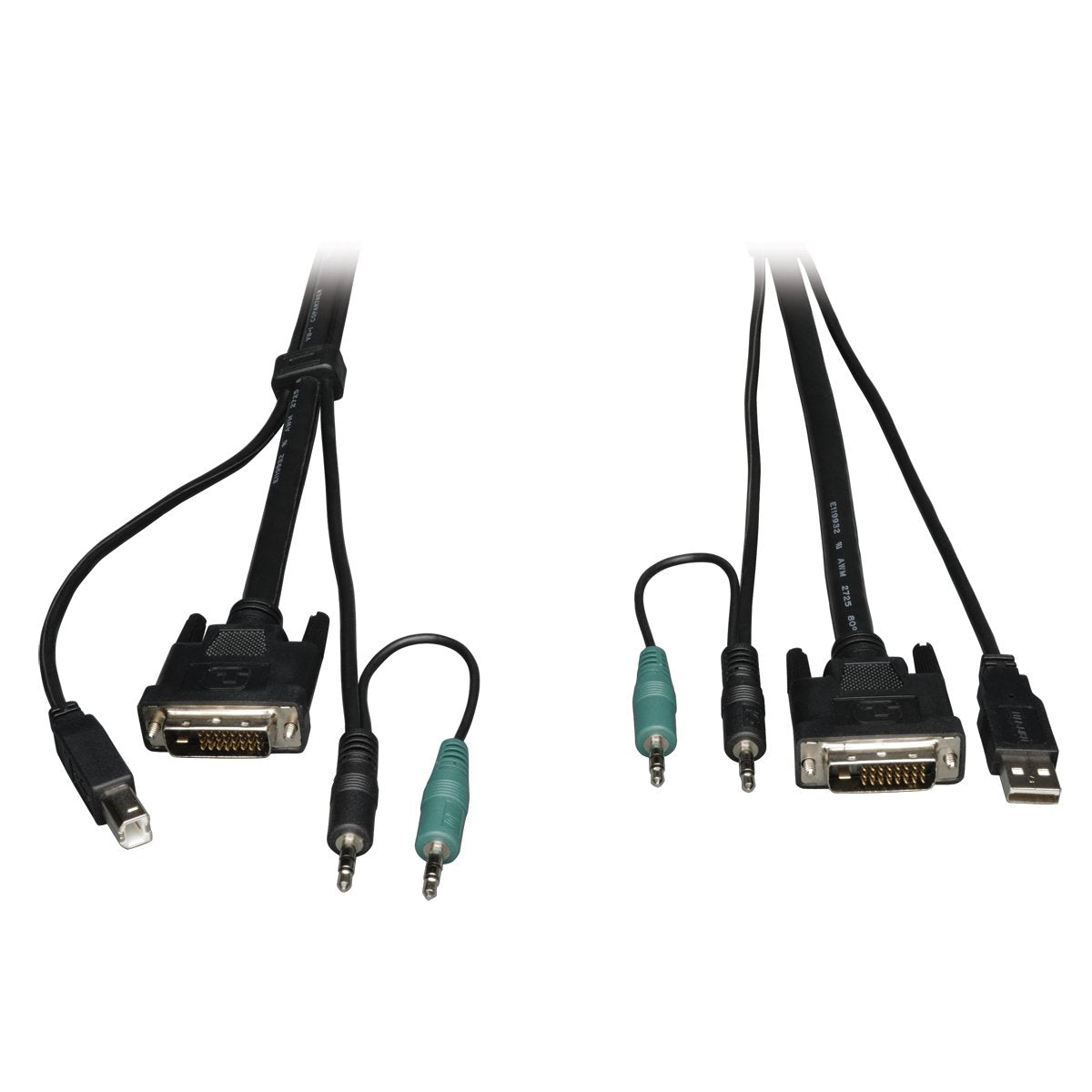TRIPP LITE 15Feet Cable Kit for B002DUA2/B002DUA4 Secure KVM Switches 15 (P759015),Black