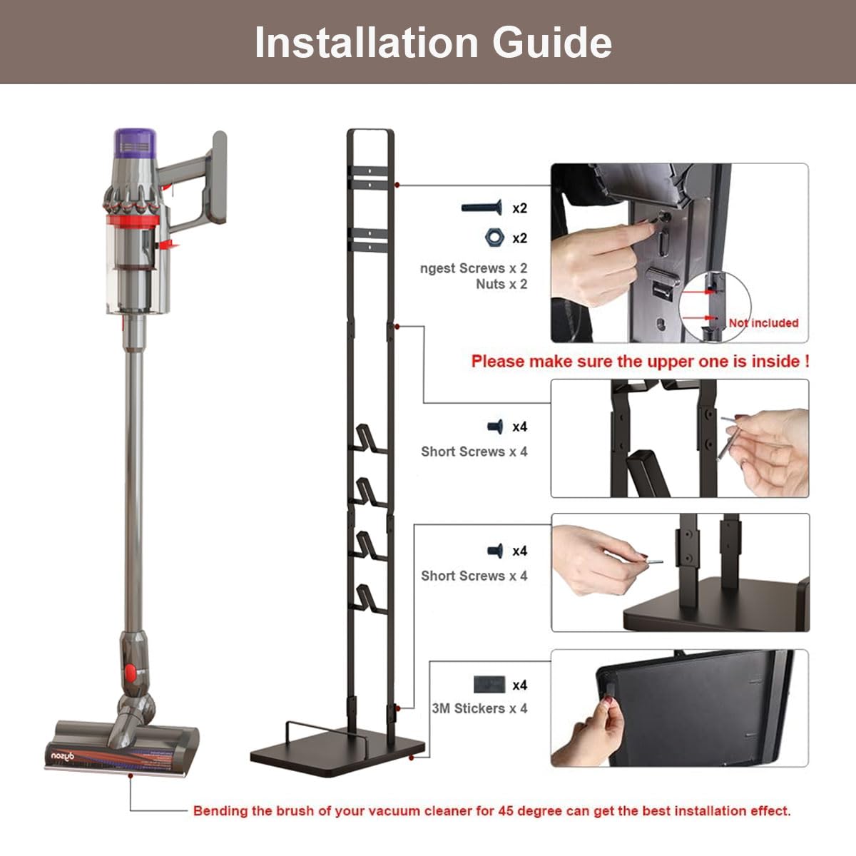 Foho Vacuum Stand Compatible For Dyson V15 V11 V10 V8 V7 V6, Stable Metal Storage Bracket Holder For Handheld Dc30 Dc31 Dc34 Dc3