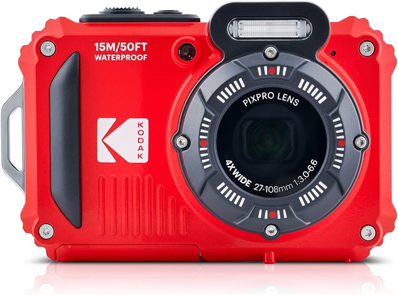 Kodak Pixpro Wpz2 Rugged Waterproof Shockproof Digital Camera 16Mp 4X Optical Zoom 1080P Full Hd Video, 2.7'' Lcd (Red) Bundle W