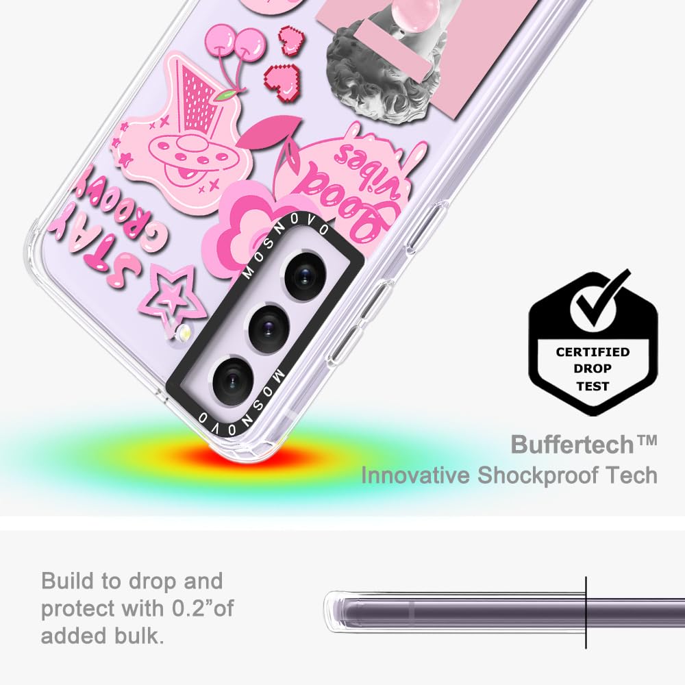 Mosnovo Case For Samsung Galaxy S21 Fe, [Buffertech 6.6Ft Military-Grade Drop Protection] [Anti Peel Off Tech] Clear Tpu Bumper