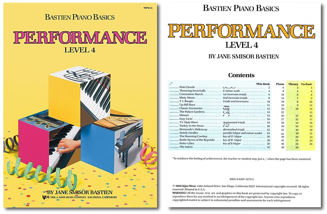 Bastien Piano Basics Level 4 Learning Set By Bastien   Lesson, Theory, Performance, Technique & Artistry Books & Juliet Music Pi